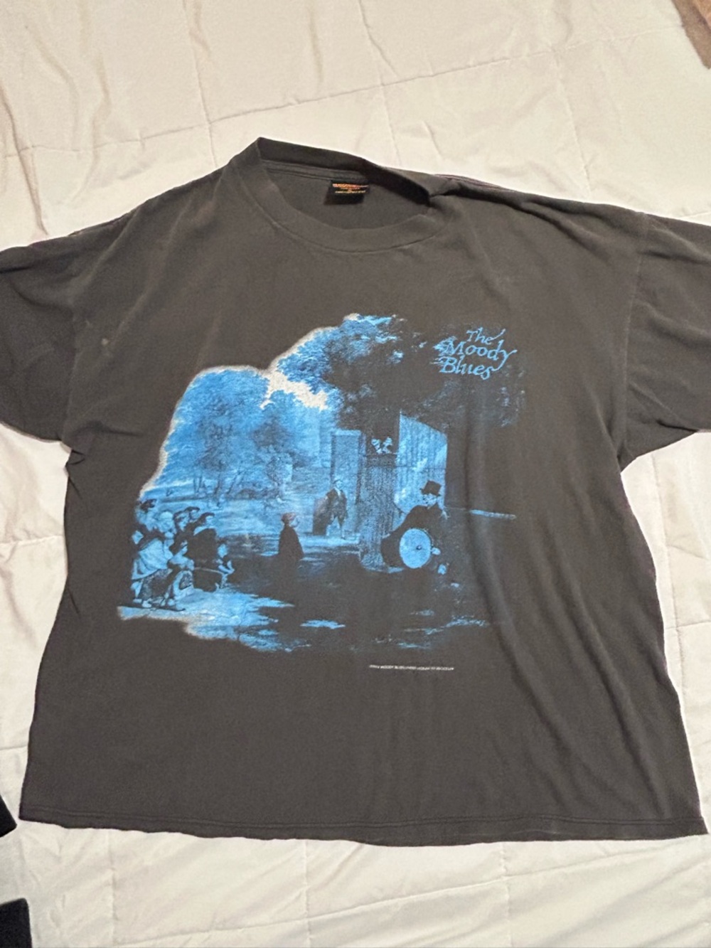 The Moody Blues Graphic Tee in Black with Blue Print